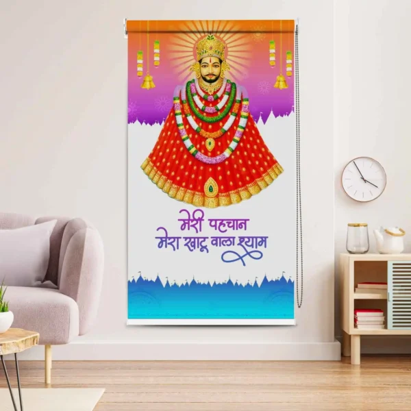 Mandir Roller Blind with Khatu Shyam print design