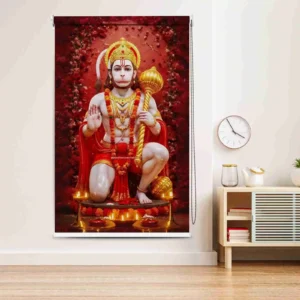 Pavan Putra Lord Hanuman Roller Blind for Pooja Room and Mandir spiritual decor