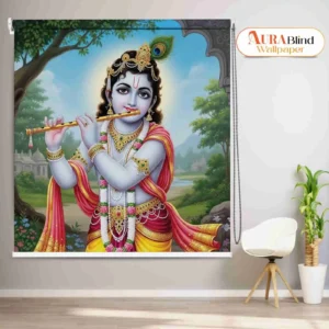 Lord Krishna Roller Blinds for Temple