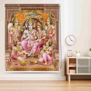 Ramayana Theme Shri Ram Darbar Roller Blind for Pooja Room and Temple