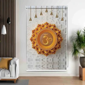 Spiritual Om (ॐ) Mandala art Roller Blind for Pooja Room