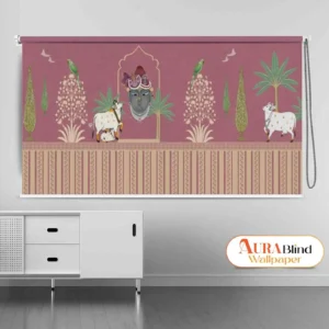 Lord Shreenathji Pichwai art design Roller Blind for Temple