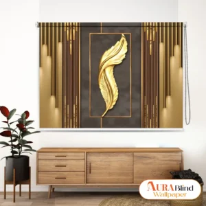 Luxury Gold Feather Roller Window Blind