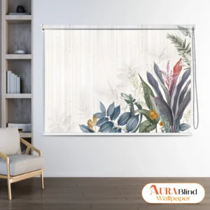 Minimal Botanical Soft Floral Roller Blinds for Living Room and Bedroom