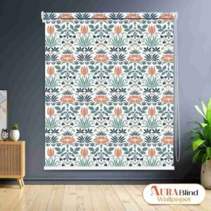 Modern Floral Botanical Printed Roller Blind for Home and Office Decor