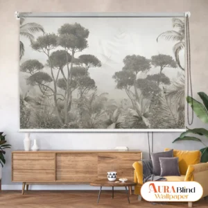 Serene Botanical Forest Grey Roller Blind for Modern Interiors