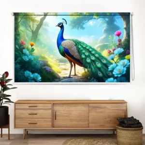 Divine Peacock Forest Harmony Roller Blind