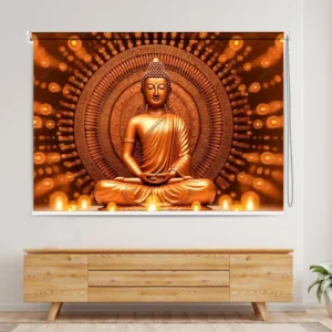 Golden Buddha meditationRoller Blind with spiritual zen artwork