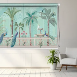 Imperial Peacock Courtyard Garden Roller Blind