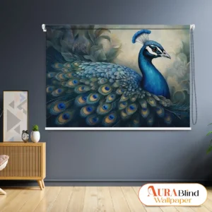 Majestic Peacock Elegance Roller Blind in Regal Indian Art