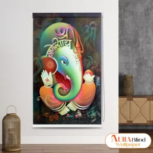 Modern Artistic Lord Ganesha Roller Blind
