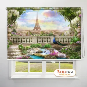 Royal Palace Courtyard with Peacocks Designer Roller Blind