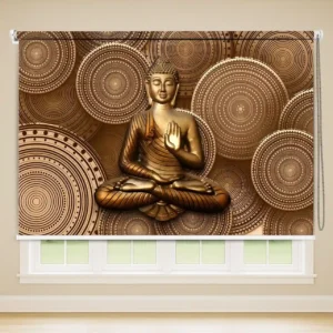 Sacred Buddha Mandala Roller Blind with spiritual circular patterns for meditation and prayer room décor