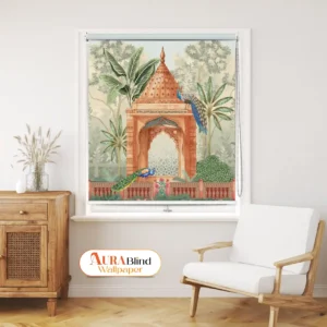 Vastu Inspired Royal Peacock Garden Heritage Artistic Roller Blind