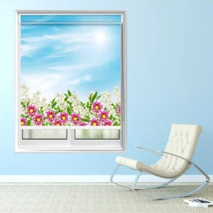 Blossom Garden Sky Floral Blue Window Blind