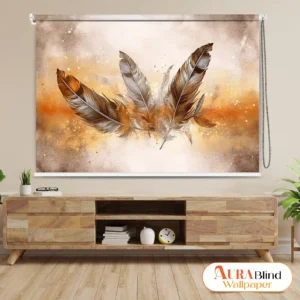 Golden Feather Artistic Roller Blind