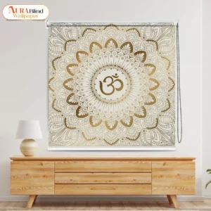 Golden Mandala Om Spiritual Temple Roller Blind Window Shade