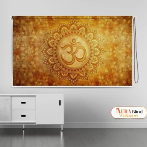 Om Mandala Vintage Gold Texture Roller Blind